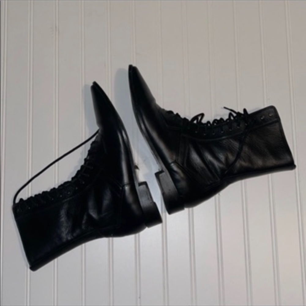 Carolina Herrera leather combat boots
